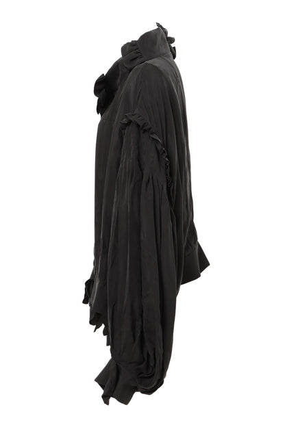 【SS27受注】Fine Pleated Blouse / Dark Gray / MSS27B031