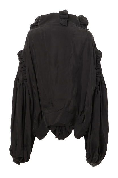 【SS27受注】Fine Pleated Blouse / Dark Gray / MSS27B031