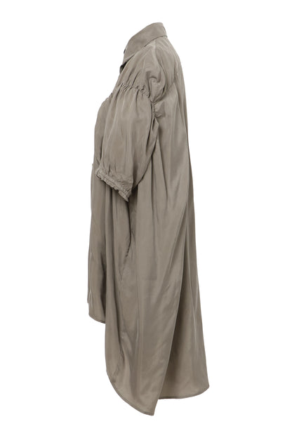 【SS27受注】Longline Puff Sleeve Shirt / Khaki / MSS27B051