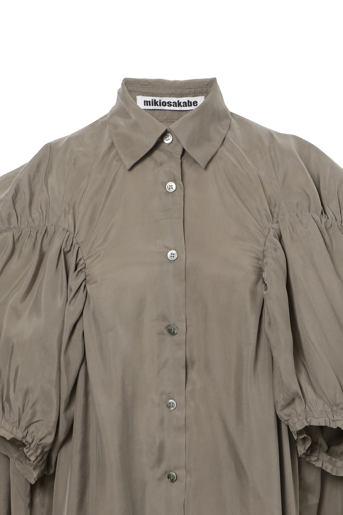 【SS27受注】Longline Puff Sleeve Shirt / Khaki / MSS27B051