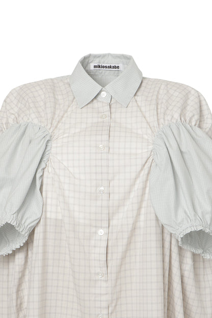 【SS27受注】Longline Puff Sleeve Shirt / Beige / MSS27B05