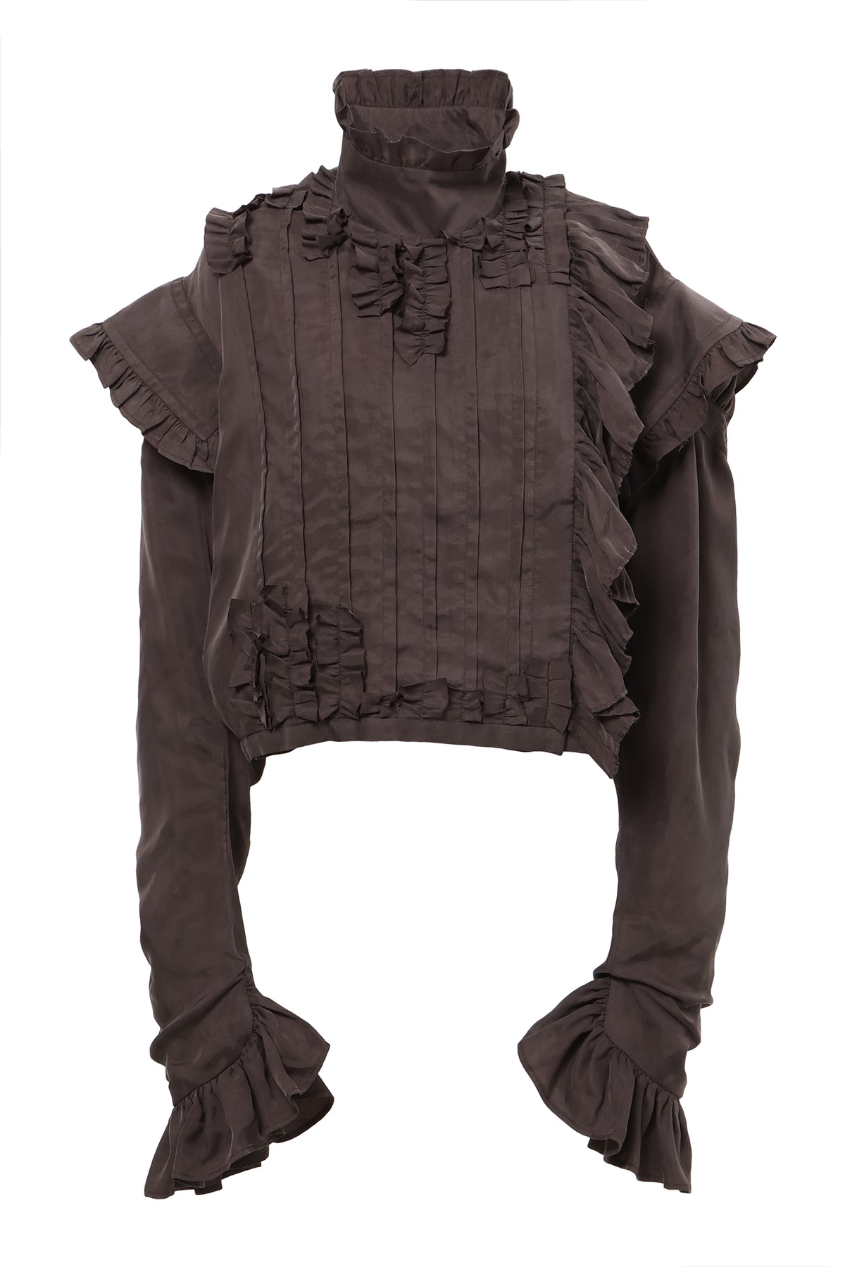 【SS27受注】Pleats Flare Coat / Dark Gray / MSS27C011