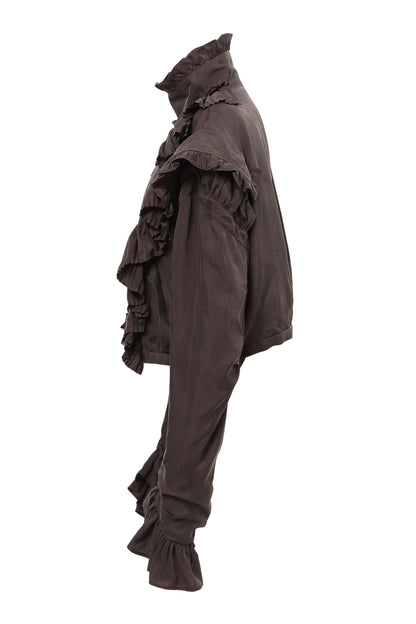 【SS27受注】Pleats Flare Coat / Dark Gray / MSS27C011