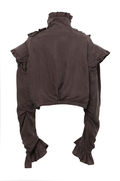 【SS27受注】Pleats Flare Coat / Dark Gray / MSS27C011