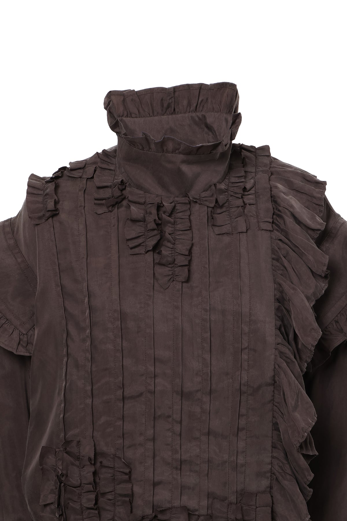【SS27受注】Pleats Flare Coat / Dark Gray / MSS27C011