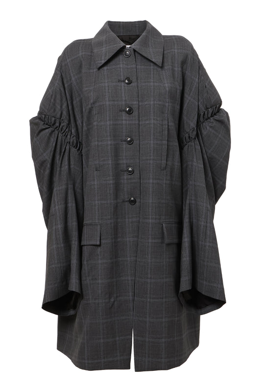 【SS27受注】Double Puff Sleeve Coat / Navy / MSS27C03