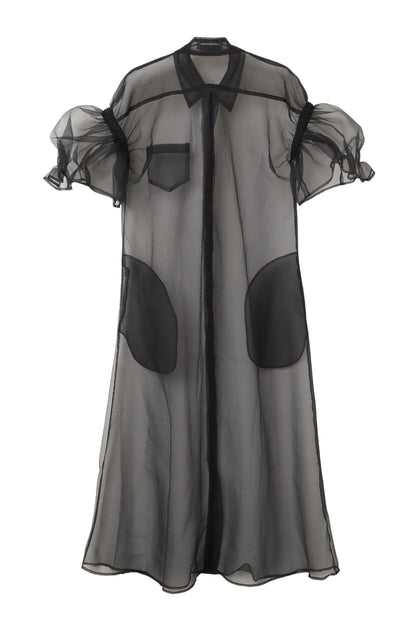 【SS27受注】See Through Puff Dress / Black / MSS27D02