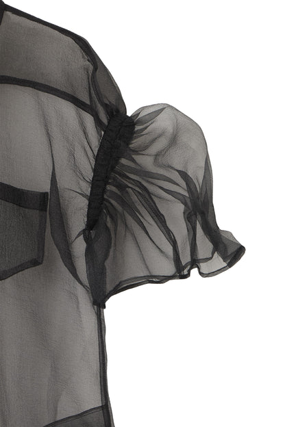 【SS27受注】See Through Puff Dress / Black / MSS27D02