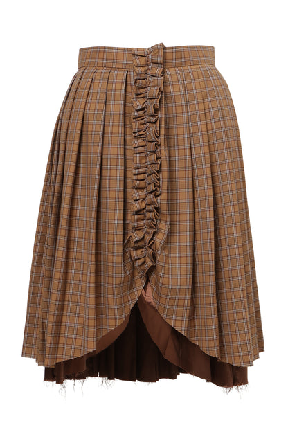 【SS27受注】Curtain Schoolgirl Skirt Long / Brown / MSS27S011