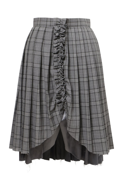【SS27受注】Curtain Schoolgirl Skirt Long / Gray / MSS27S011