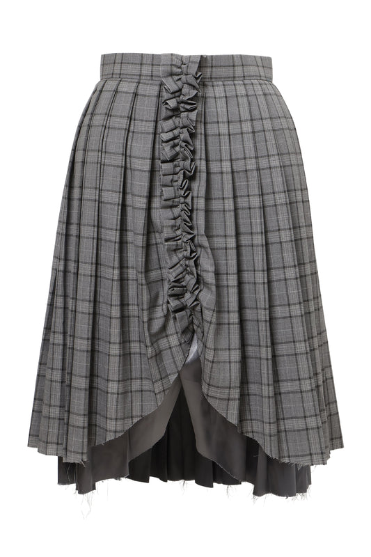 【SS27受注】Curtain Schoolgirl Skirt Long / Gray / MSS27S011