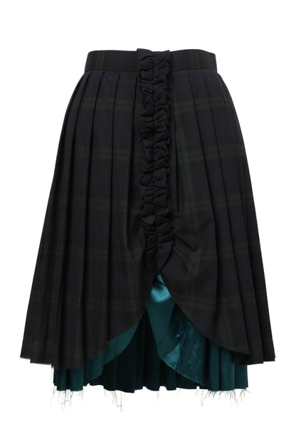 【SS27受注】Curtain Schoolgirl Skirt Long / Green / MSS27S011