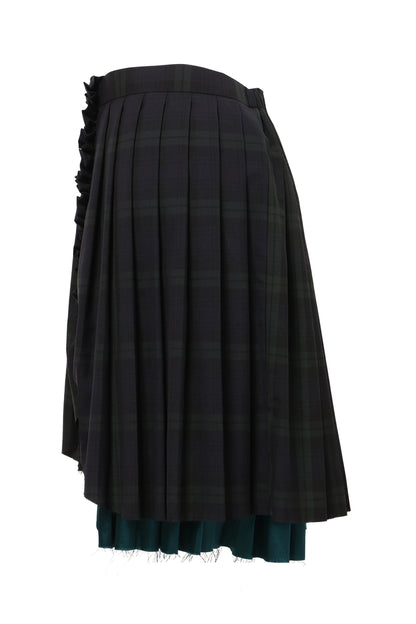 【SS27受注】Curtain Schoolgirl Skirt Long / Green / MSS27S011