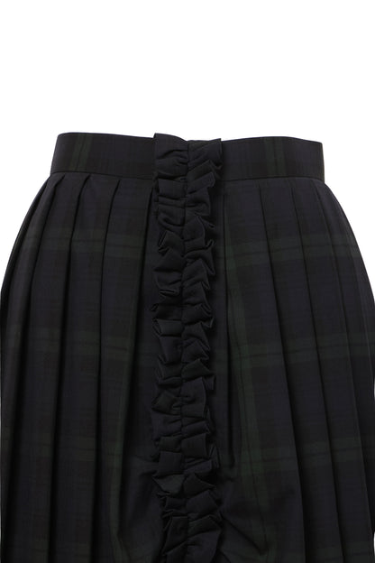 【SS27受注】Curtain Schoolgirl Skirt Long / Green / MSS27S011
