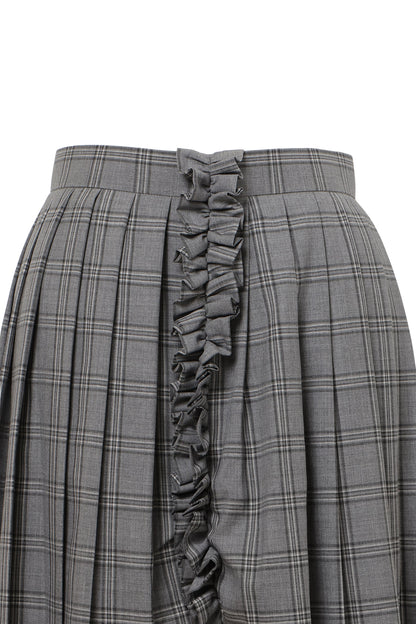 【SS27受注】Curtain Schoolgirl Skirt / Gray / MSS27S01