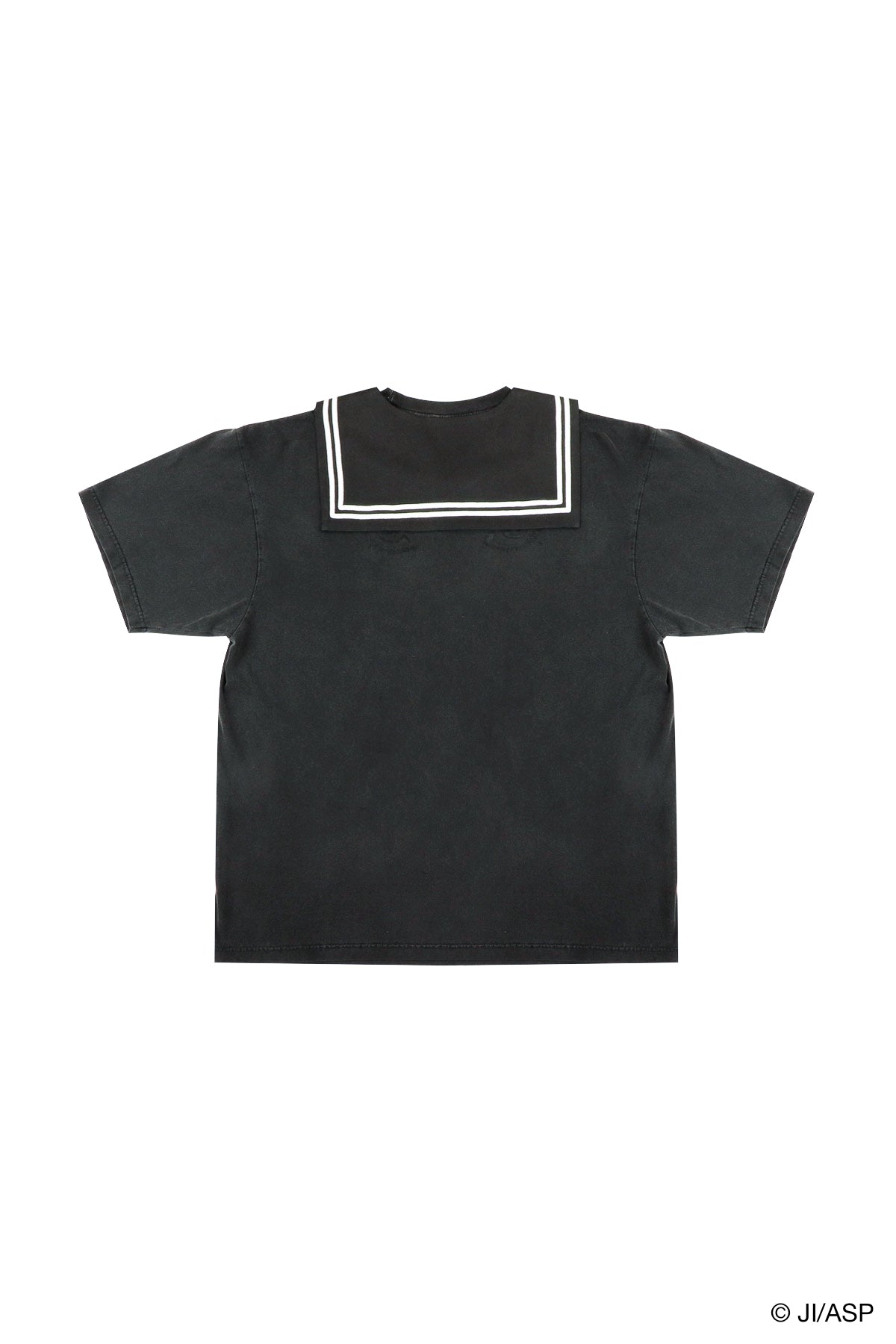 Tomie Washed Print Sailor T-Shirt / Black