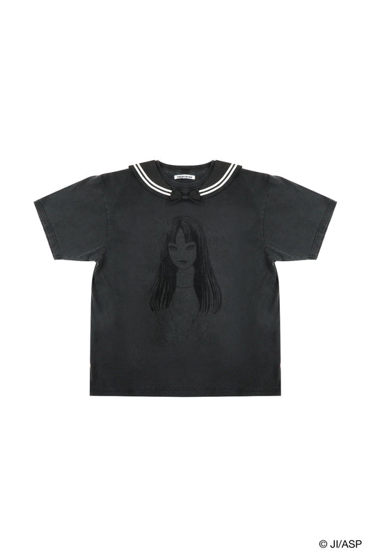 【TM25受注】Tomie Washed Print Sailor T-Shirt / Black / MSTMT011A
