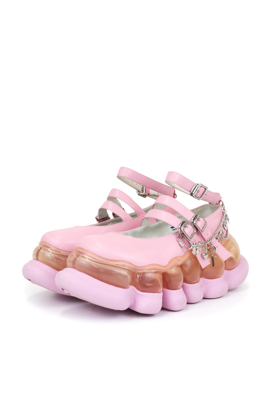 "Jewelry" Ark Three Straps Mary Jane Chain / Pink