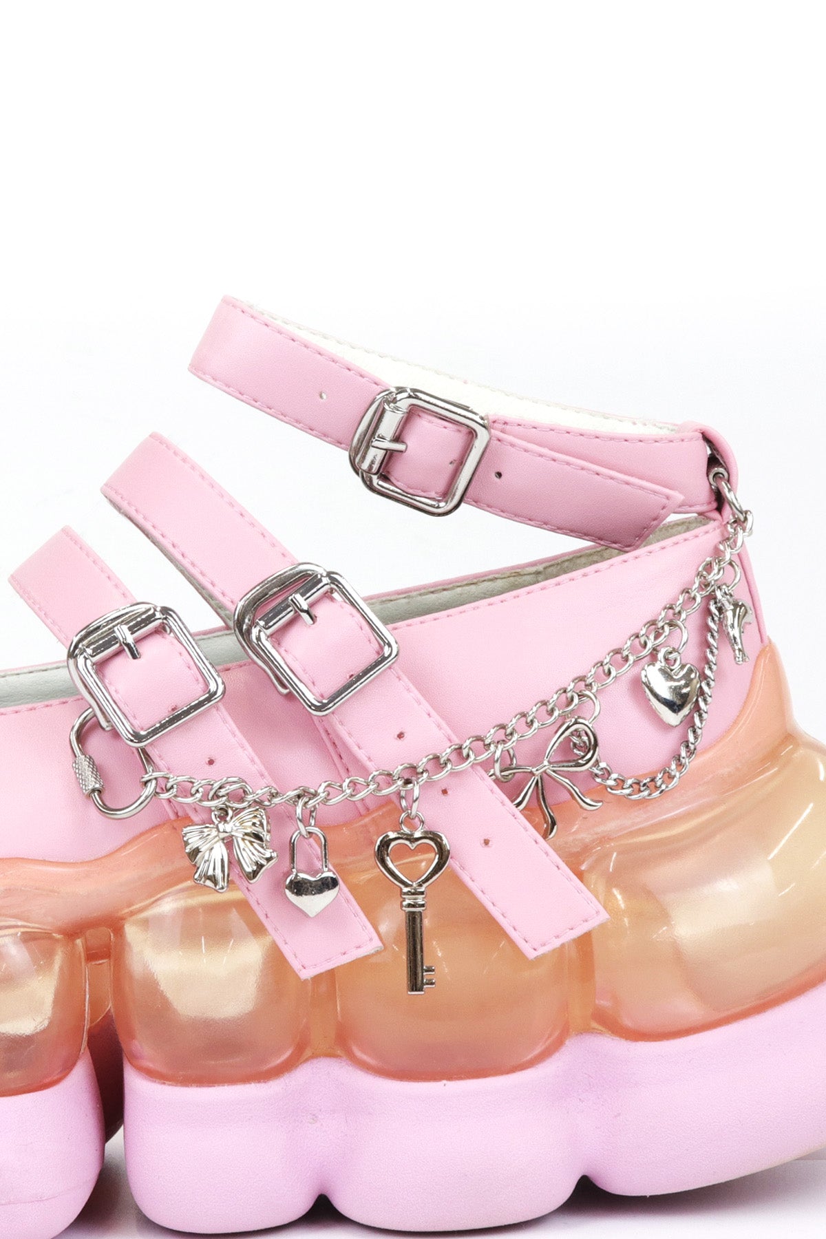"Jewelry" Ark Three Straps Mary Jane Chain / Pink