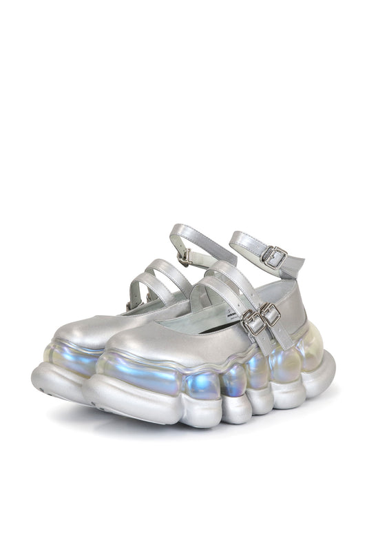 "Jewelry" Ark Three Straps Mary Jane / Silver
