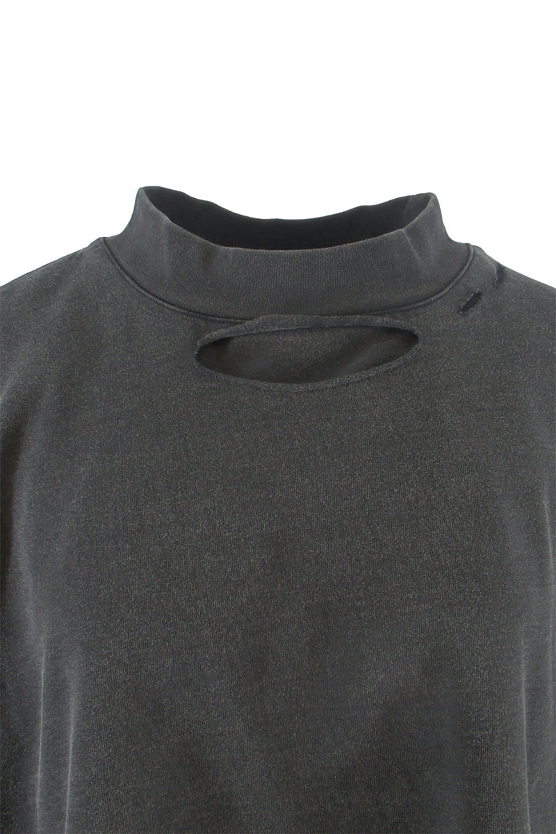 Slash Puff Sleeve T-Shirt / Black