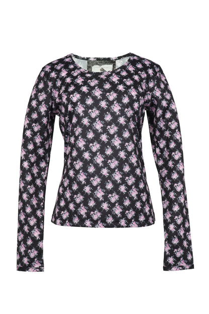 Flower Print T / Black