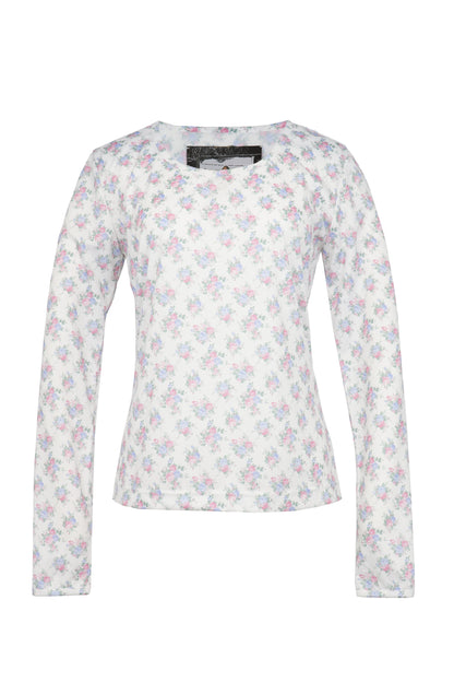 Flower Print T / White