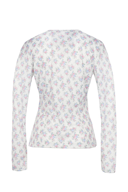 Flower Print T / White