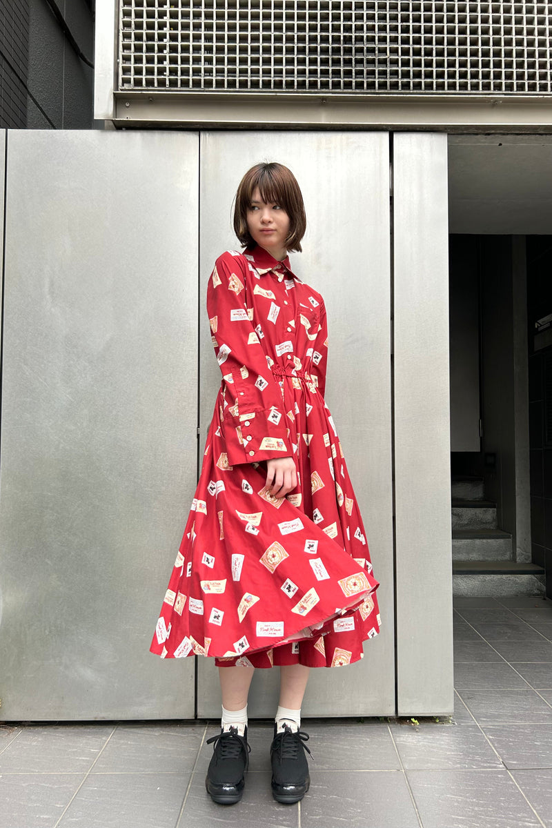 Gathered Dress / Red / MIKIOSAKABE × PINK HOUSE