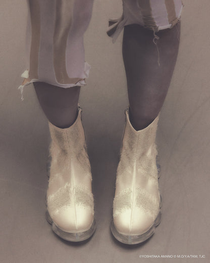 【预购】珠宝天使蛋条纹靴 / 象牙白 / MSTT25SH04