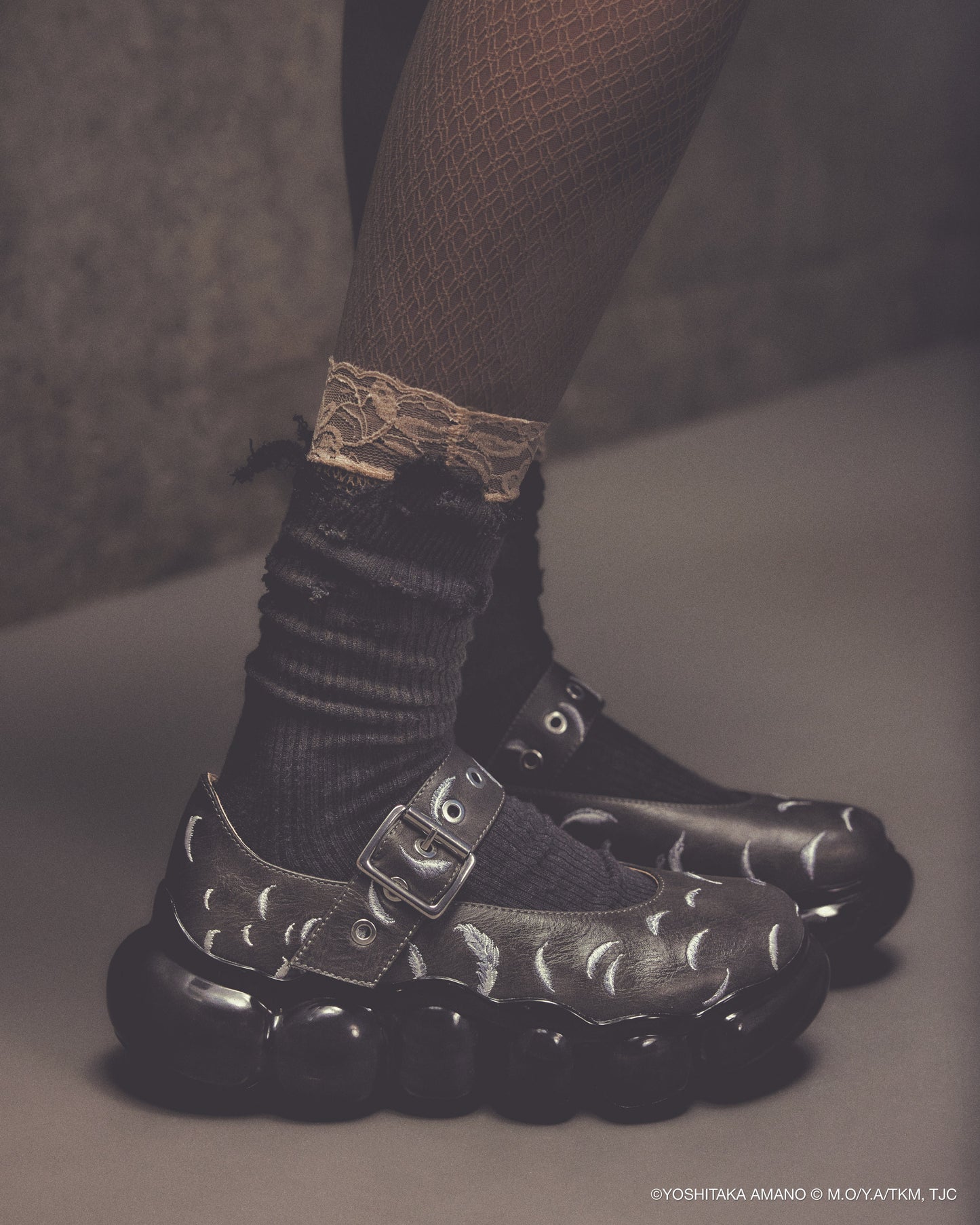 【预购】珠宝天使蛋羽毛玛丽珍鞋 / 黑色 / MSTT25SH03