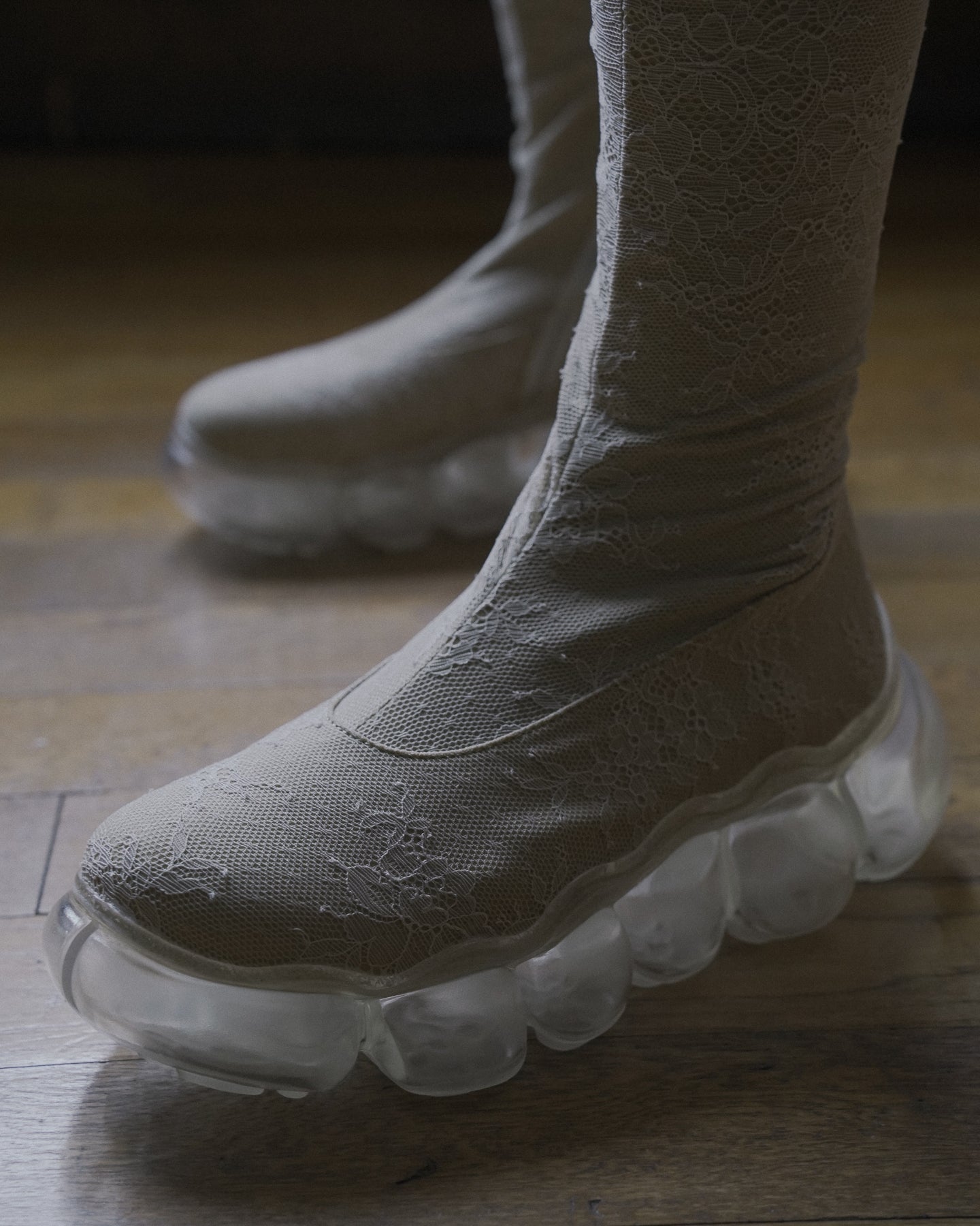 [PF25 Order] "Jewelry" Lace Tights Boots / Beige / MSPF25SH06