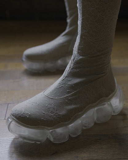 [PF25 Order] "Jewelry" Lace Tights Boots / Beige / MSPF25SH06