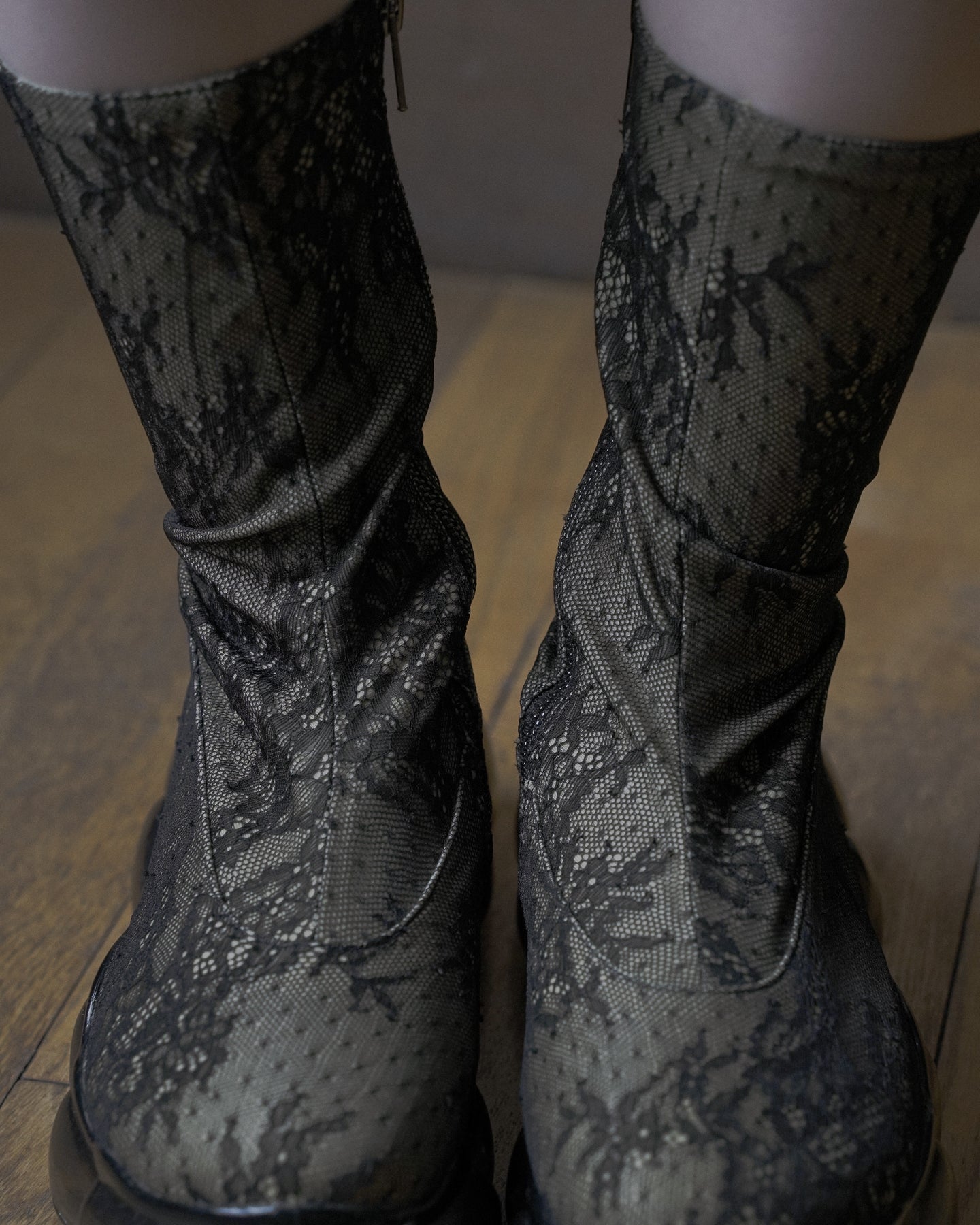 [PF25 Order] "Jewelry" Lace Tights Boots / Black / MSPF25SH06