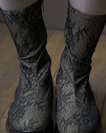 [PF25 Order] "Jewelry" Lace Tights Boots / Black / MSPF25SH06