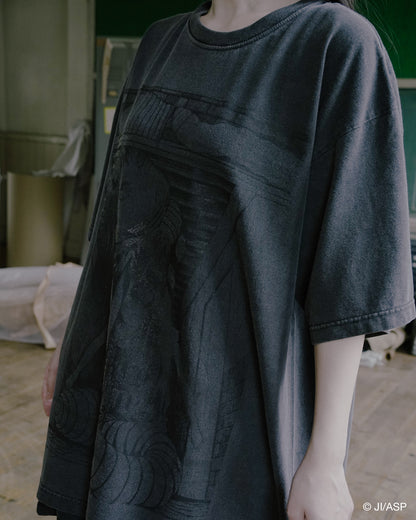Tomie 『Yashiki』 Washed Print T-Shirt / Black