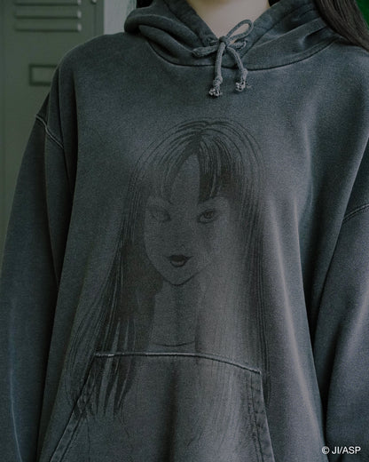 Tomie Washed Print Parka / Black