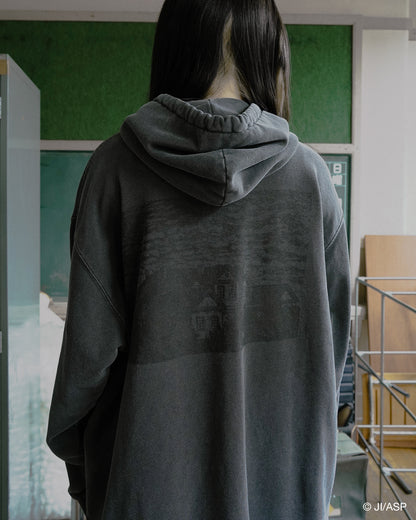 Tomie Washed Print Parka / Black