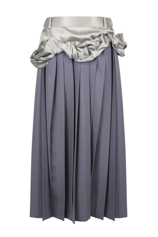 【SS26受注】Shrink Pleats Long Skirt / Gray / MSS26S03