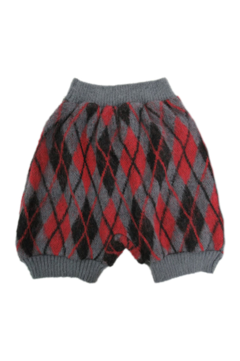 Argyle knit pants / Red