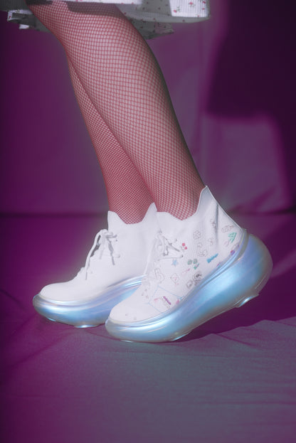 Hana's embroidery shoes / Aurora White