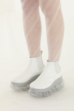 Leather Boots Shoes / Icegray White