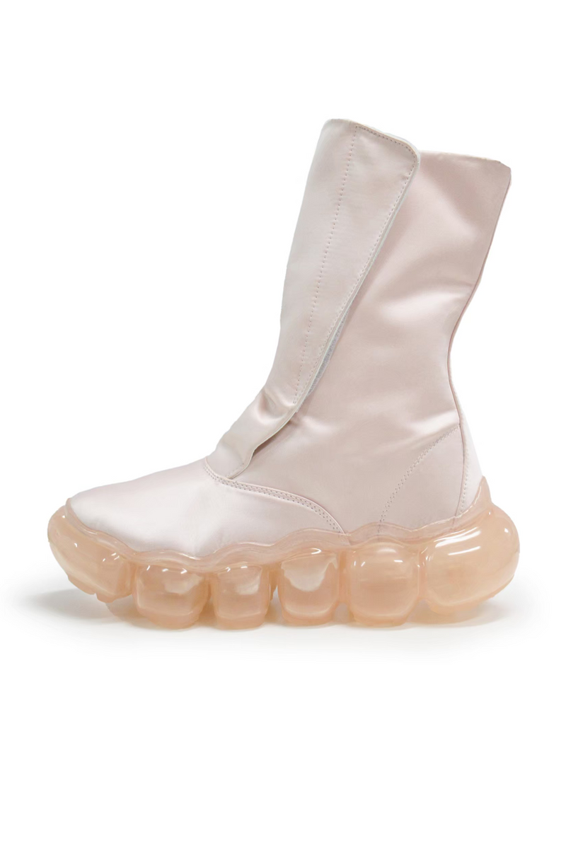 “Jewelry" Satin Boots / Pink