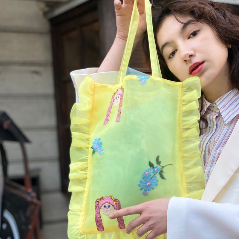 Embroidery Frill bag / Yellow – MIKIOSAKABE & JennyFax